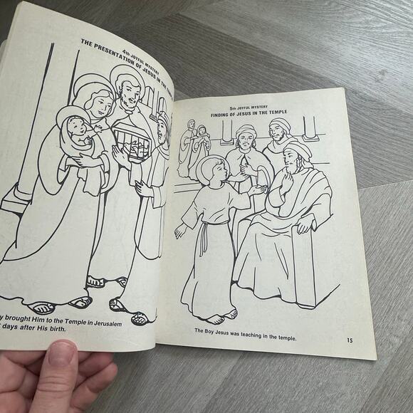 Vintage Coloring Book About the Rosary Catholic Book Publishing 1982 - Picture 6 of 9